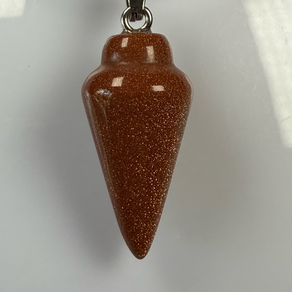 Natural Gold Sand Crystal Pendulum